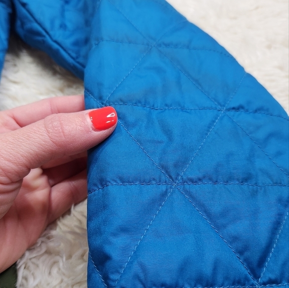 LL Bean Katahdin Pullover Quilted Colorblock Anorak Jacket Tuscan Olive/Teal XXS - Picture 14 of 15